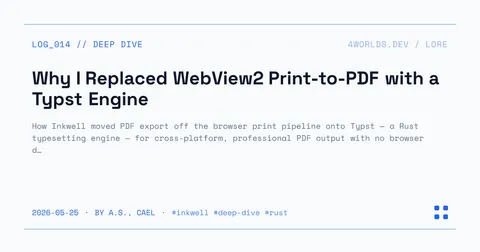 Replacing WebView2 print-to-PDF with an embedded Typst engine (Rust)