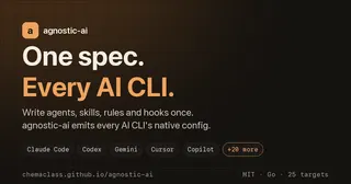 One setup, every AI CLI with agnostic-AI