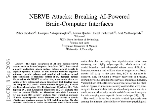 Hitting a NERVE with attacks on AI-powered brain-computer interfaces