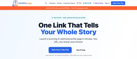 Iownthis.page – one link that tells your whole story