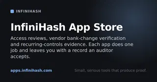 Show HN: InfiniHash App Store – compliance tools built end-to-end by AI agents