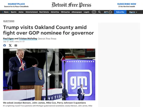 Trump visits Oakland County ahead of James v. Johnson GOP primary