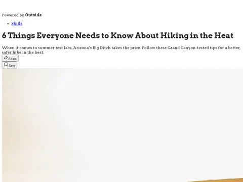 How to Hike in a Heat Wave | Backpacker Magazine