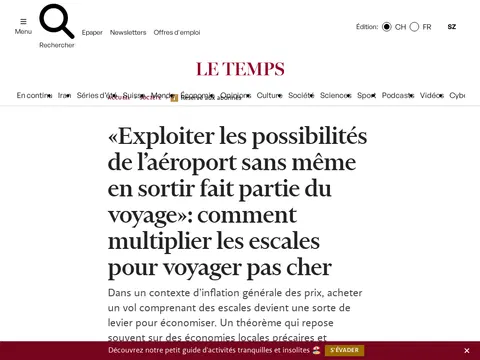 «Exploiter les possibilités de l’aéroport sans même en sortir fait partie du voyage»: comment multiplier les escales pour voyager pas cher - Le Temps