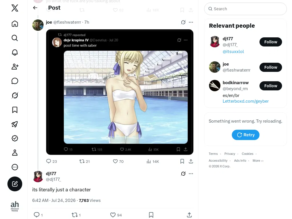 dj177 on X: "@fleshwaterrr @beyond_rm its literally just a character" / X