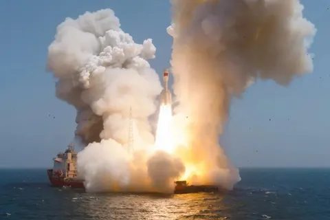 China takes satellite race with SpaceX to sea