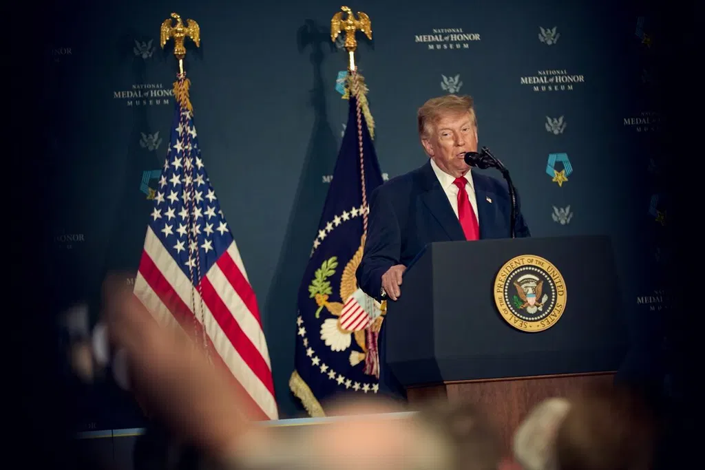 Trump slams Dario Amodei, saying "the only control or 'guardrails' that AI needs is a STRONG AND SMART (High IQ!) PRESIDENT, and the USA has that, in spades!" (Ryan Chua/Bloomberg)
