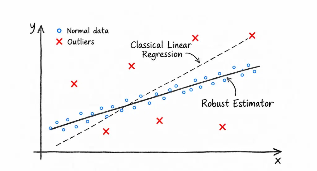 How to Make Linear Regression Survive Outliers