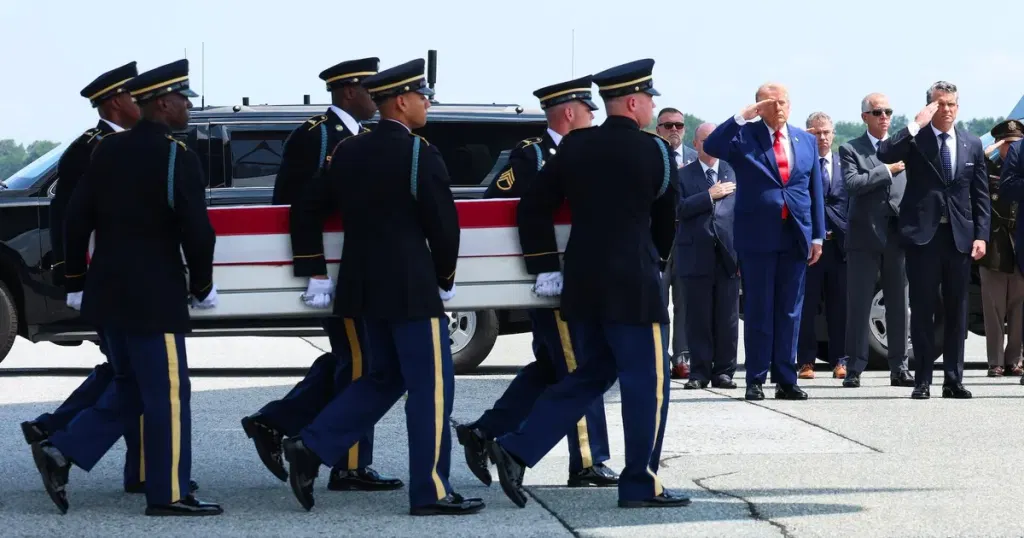Trump, Hegseth attend dignified transfer of 4 soldiers killed in Middle East