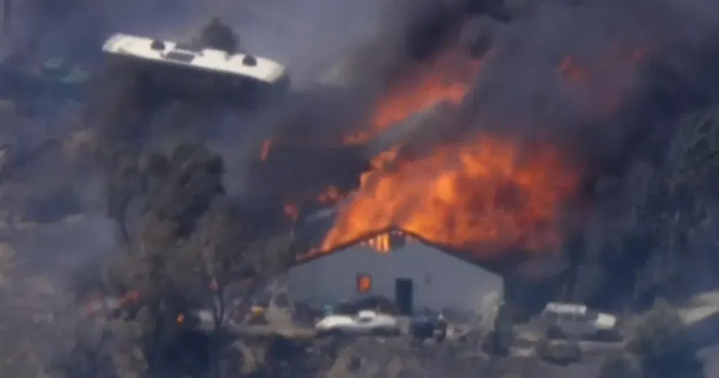 Eye Opener: Fast-moving wildfire in California threatens homes
