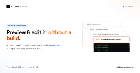 Show HN: Preview and edit Material Kit React (MUI) without a build step