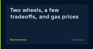 Two wheels, a few tradeoffs, and gas prices