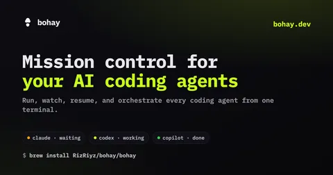 Show HN: Bohay – Mission control for your AI coding agents