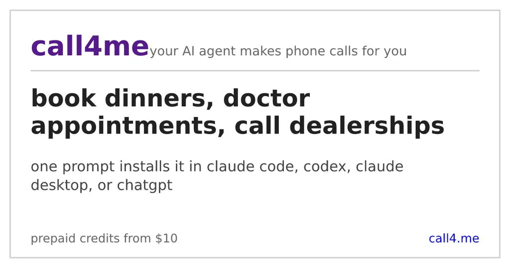 Show HN: Call4me, an AI agent that handles phone calls for you