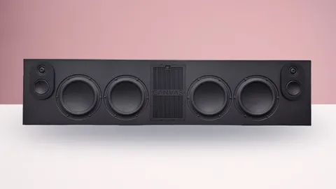  The best of both worlds for soundbars and loudspeakers? Canvas hi-fi's new bar is pushing the definition, by packing huge 8-inch drivers into a frame that fits below your TV — and the company boldly says it's 'the world's first audiophile soundbar' 