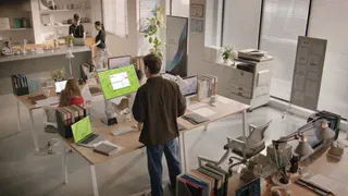  This $1599 smart monitor robotic arm has its own built-in PC, and its 27-inch 4K display will follow you around thanks to its 'binocular 3D sensor' 