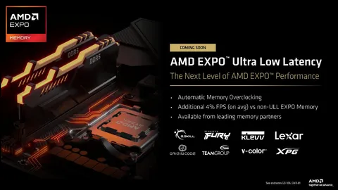 AMD says new EXPO ‘Ultra Low Latency’ DDR5 memory should be 'effectively the same price' as current kits — feature will work on existing chipsets, but will require new DIMMs