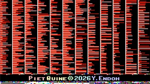  Mind-bending self-replicating GIF code prints an exact copy of itself, is both a program and its own visual output — champion coder shows off 'Piet Quine' technique 