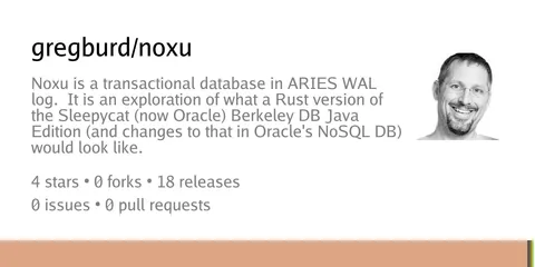 Noxu DB, a Rust port of Berkeley DB Java Edition