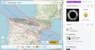 Open-source interactive map for the Aug 12 total solar eclipse