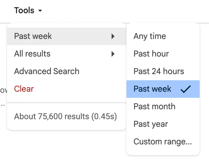 The time filter in Google Search broke a few days ago