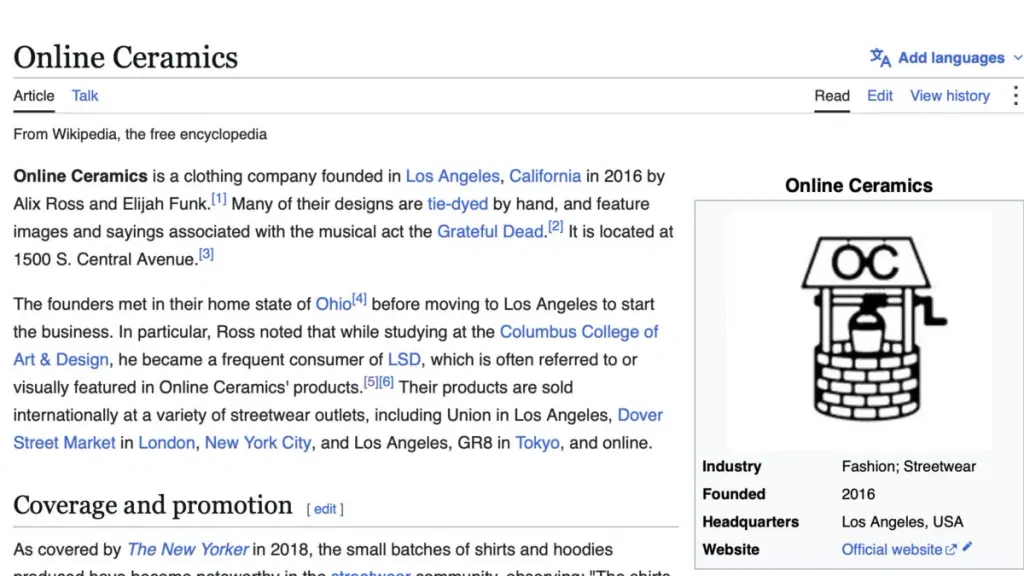 Wikipedia Fans Worry the Site Is Getting a Bad Deal From Its Streetwear Brand Collab