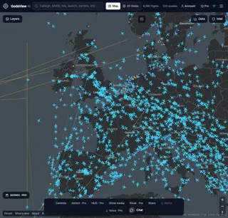 GodsView AI – Live flights, ships, weather and world events on one map