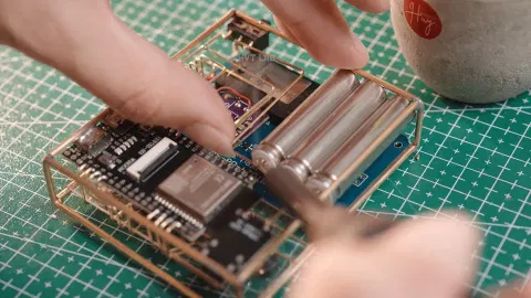 This Circuit Sculpture is an ESP32-Powered Console