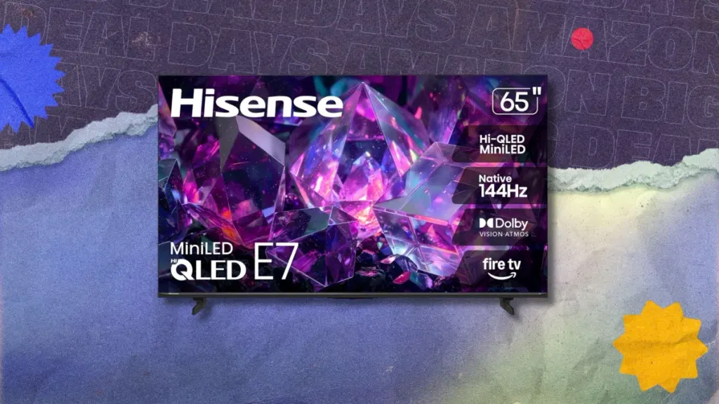 Normally $999.99, the Hisense 65-inch E7 Cinema Series TV is under $600 for Prime Day