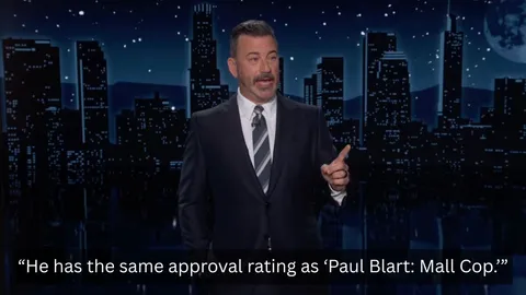 Jimmy Kimmel gleefully roasts Trump over record low approval rating