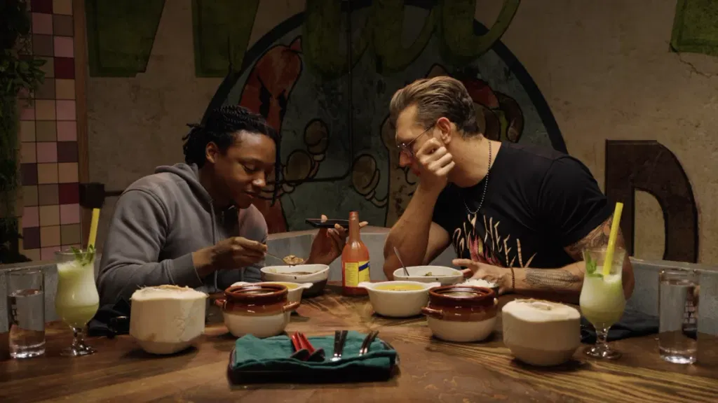Josh Johnson calls his mom during his Last Meal on Mythical Kitchen