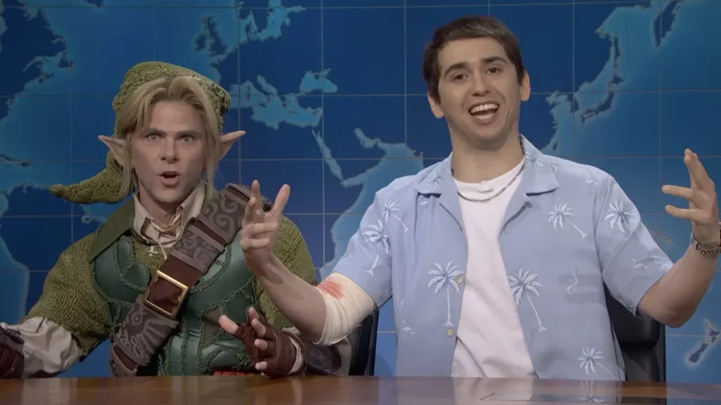 Jason from GTA 6 feuds with Link from The Legend of Zelda on SNLs Weekend Update