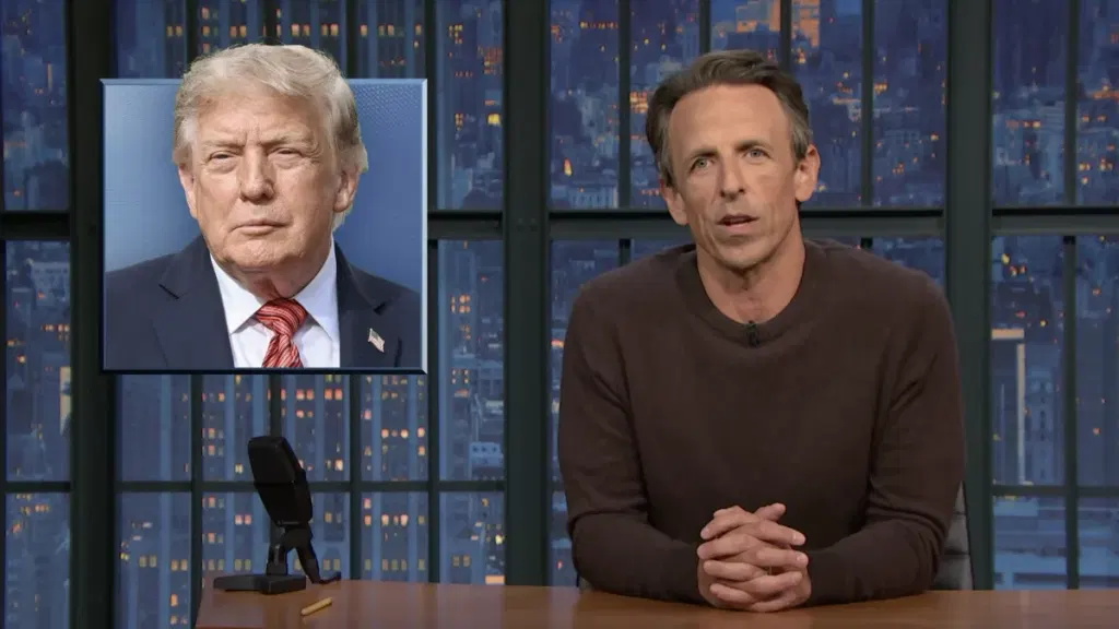 Seth Meyers responds to Trumps audio fail amid press ban