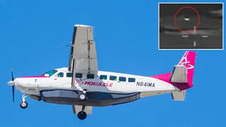 Mysterious white object that 'popped through the clouds' forces pilots to swerve midair: 'It scared the hell out of me'