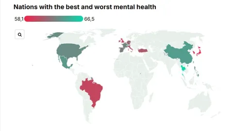Britain has the WORST mental health in all of Europe - but we're not as miserable as the Japanese, intriguing map shows