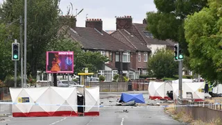 Four men in 20s killed in their 2am car crash after smashing into lamppost - with fifth passenger rushed to hospital and 11 roads forced to shut in huge emergency response