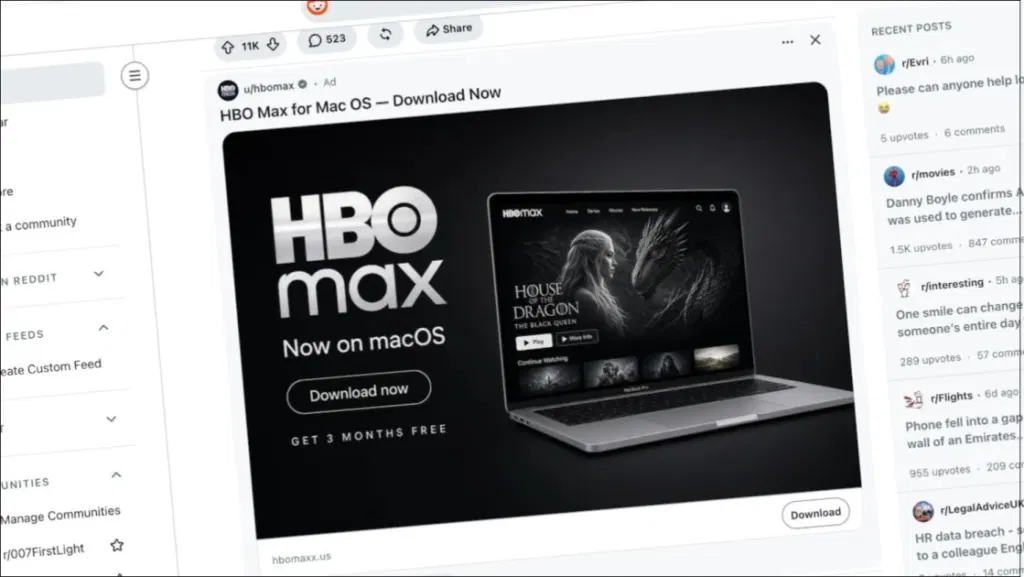 HBO Max's Reddit Account Was Hijacked to Spread Malware