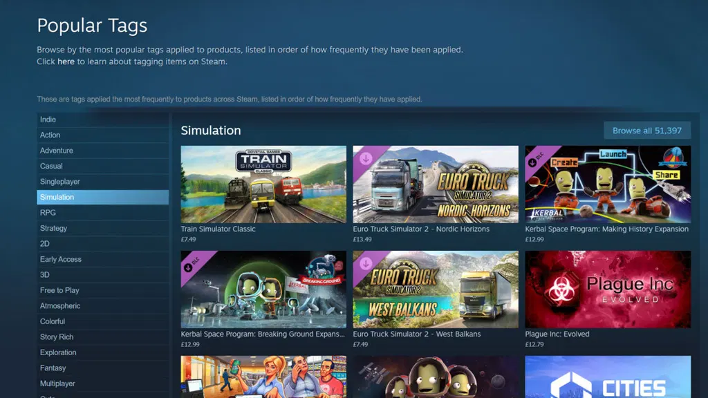 Valve Overhauls Steam Tags, Kills Off Dozens But Adds New Categories, Too
