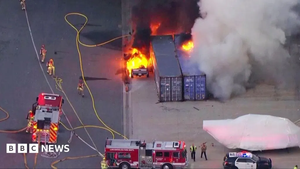 Three dead after LA news helicopter crashes while covering deadly bus collision