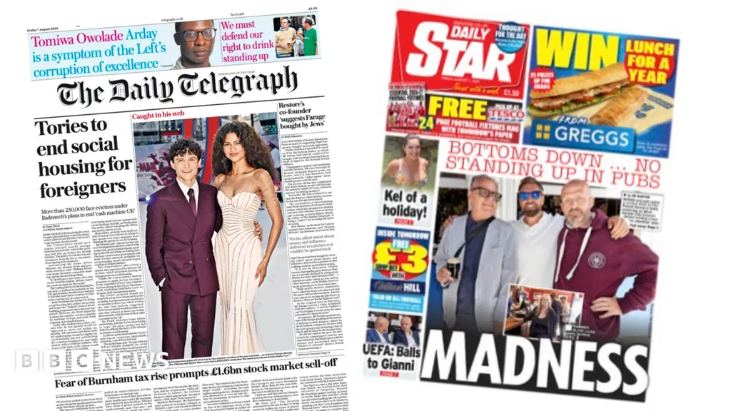 UK papers: 'Tories to end social housing for foreigners' and 'Bottoms down'