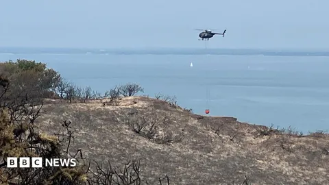 Firefighting helicopter brought in to tackle Isle of Wight blaze