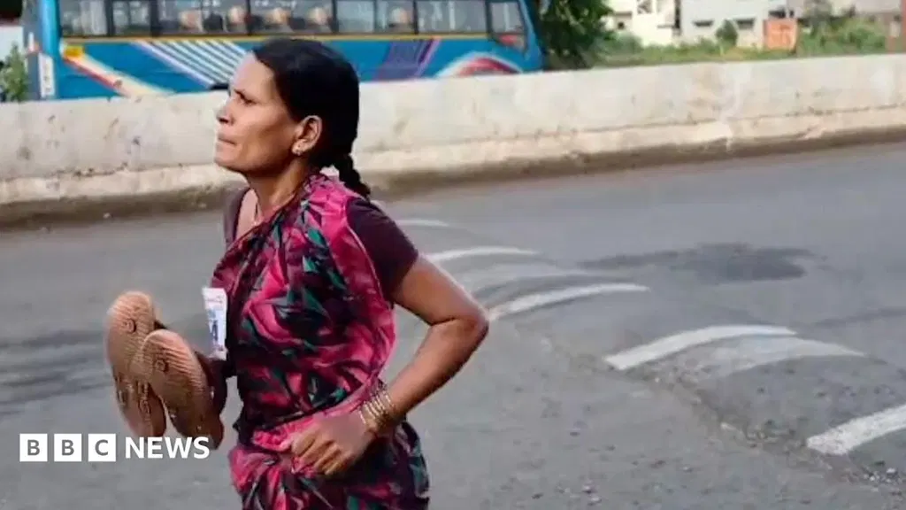 Mum's viral barefoot race sparks debate over India's education crisis