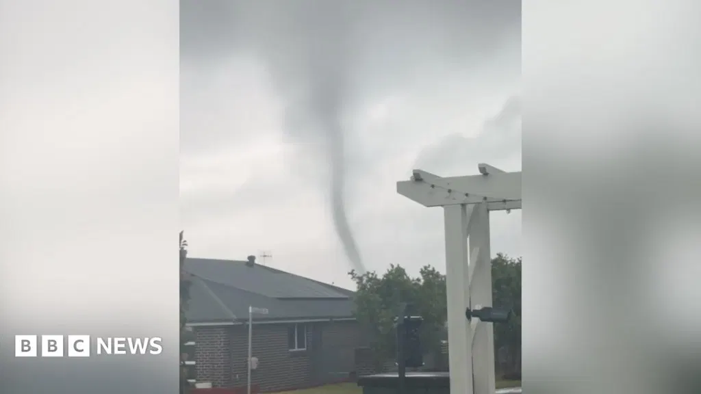 Rare tornado whips through small Australian town