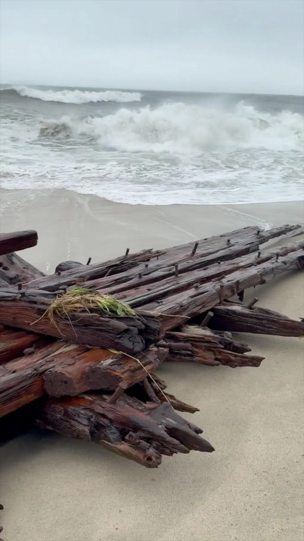 Shipwreck found on Nantucket beach during storm
