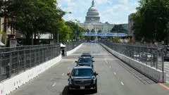 Trump arrives at high-speed IndyCar race through Washington's streets