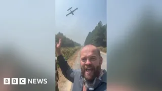 Planes dump water on French wildfires as temperatures rise