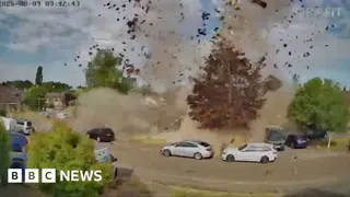 Bungalow destroyed in explosion captured on camera