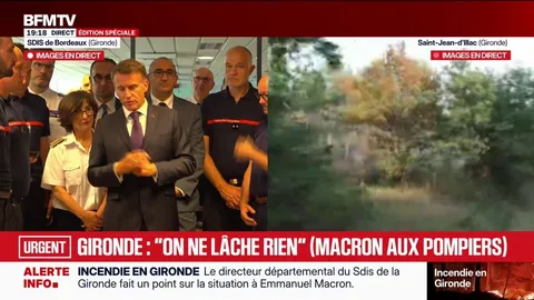 Incendies en Gironde: "Je sais qu'il y a beaucoup de maires qui ont des populations traumatisées et qui ont tout perdu", déclare Emmanuel Macron