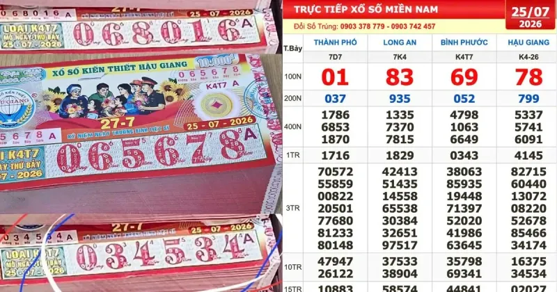 Xổ số miền Nam ngày 25 tháng 7: Một người trúng số 1,6 tỉ đài Hậu Giang