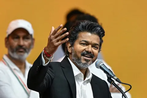 Tamil cinema superstar Vijay makes spectacular political debut in India